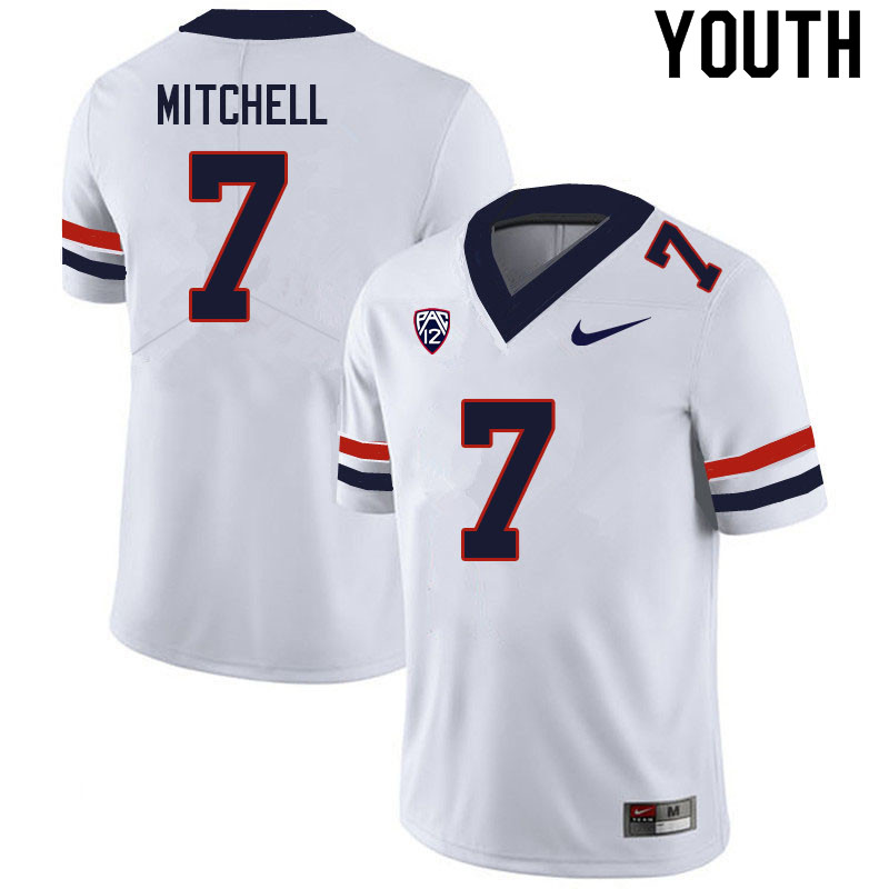 Youth #7 Jaden Mitchell Arizona Wildcats College Football Jerseys Sale-White - Click Image to Close